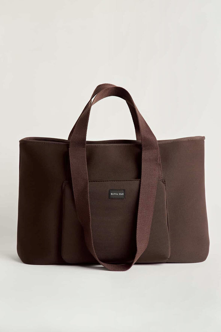 Rover (Chocolate) Large Neoprene Tote - With Zip Closure (PRE ORDER)