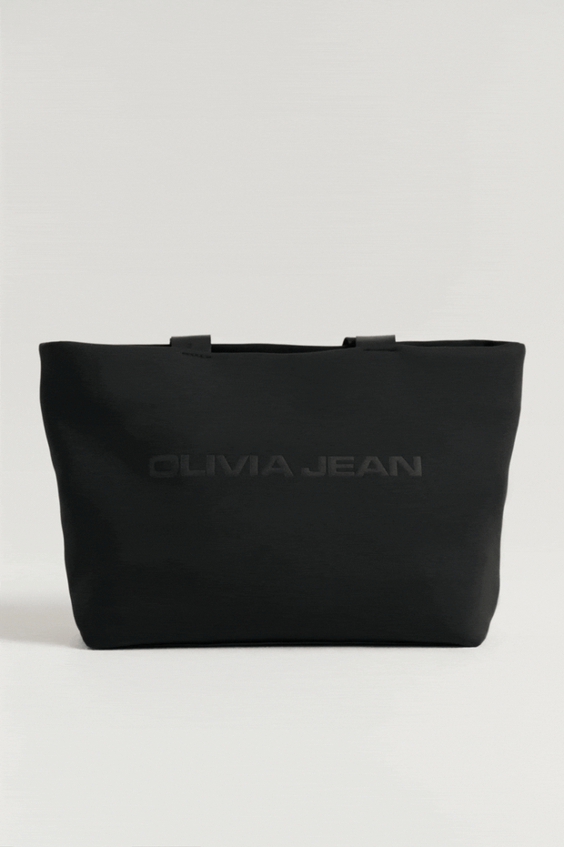 Spencer (Black) Neoprene Tote Bag - With Zip Closure