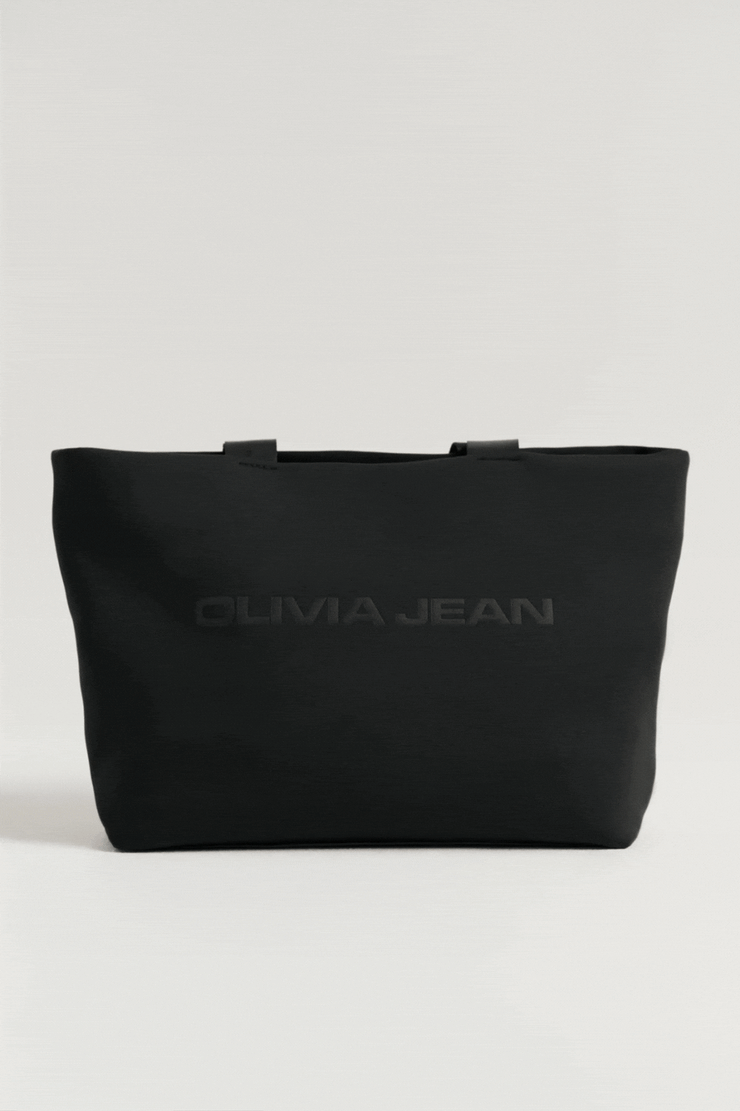 Spencer (Black) Neoprene Tote - With Zip Closure