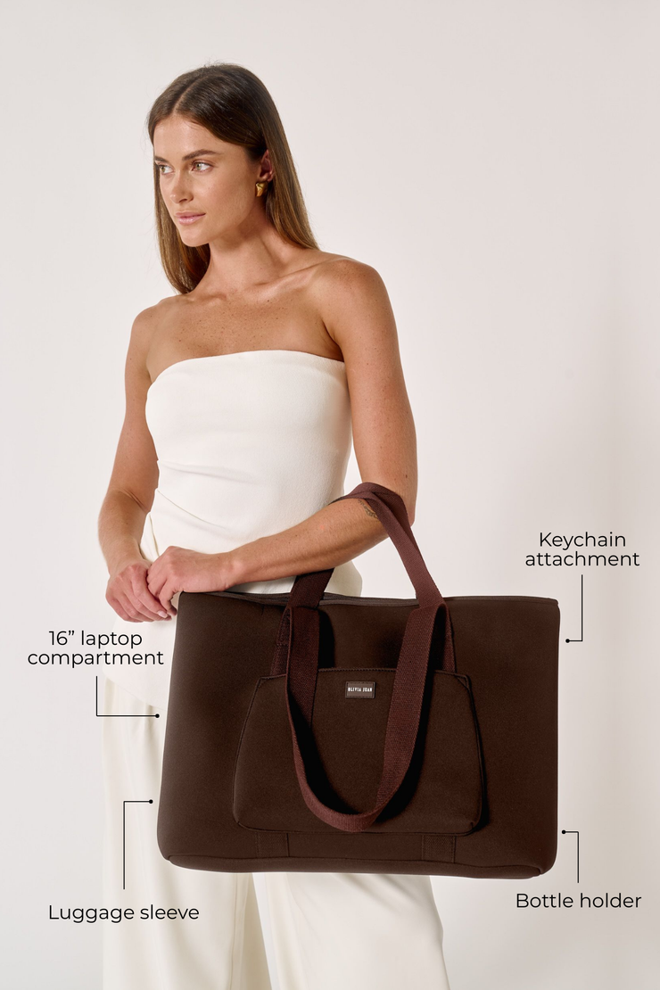 Rover (Chocolate) XL Neoprene Tote - With Zip Closure