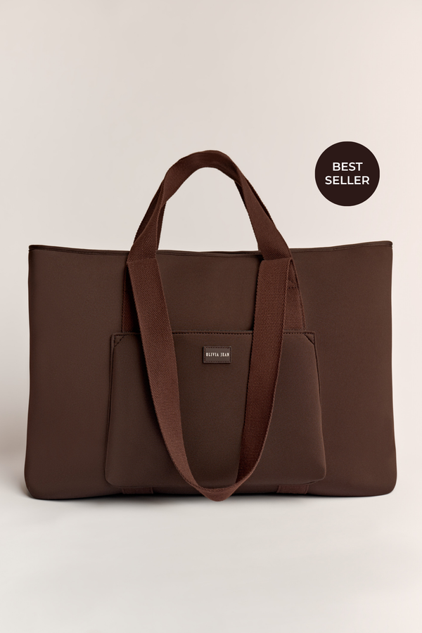 Rover (Chocolate) XL Neoprene Tote - With Zip Closure