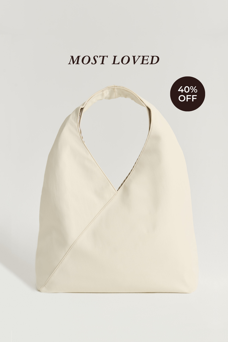 Sydney (Cream) Nylon Shoulder Bag