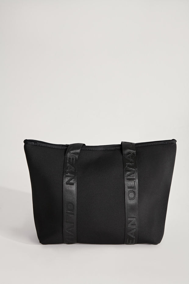 Signature 2.0 (Black) Neoprene Tote Bag- With Zip Closure