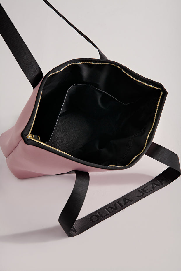 Shelly (Dusty Pink) Neoprene Tote Bag- With Zip Closure
