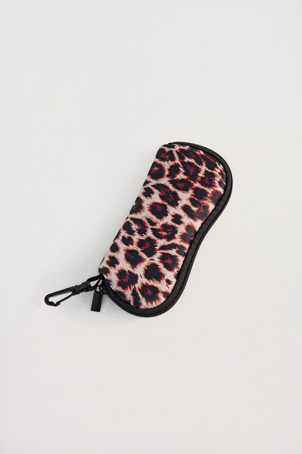 Leopard Neoprene Sunglasses Case- With Zip