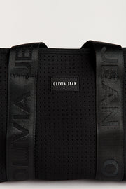 Tash (Black) Neoprene Crossbody Bag- With Zip Closure